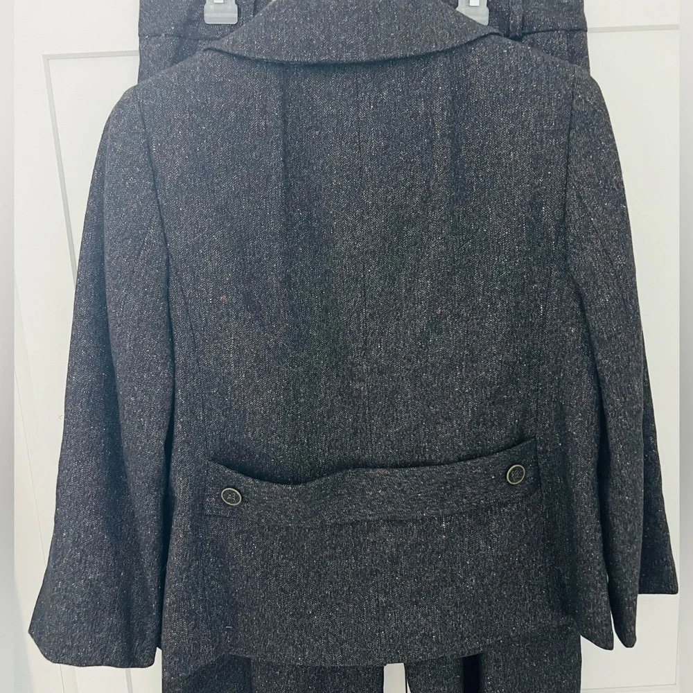 Ann Taylor LOFT Suit Women Dark Brown Tweed Wool Blazer and Pants Size 6 - Picture 6 of 16